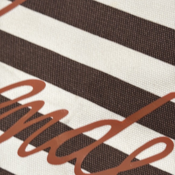 Henri Bendel Bag Large Canvas Striped Logo Tote Bag - Picture 17 of 17